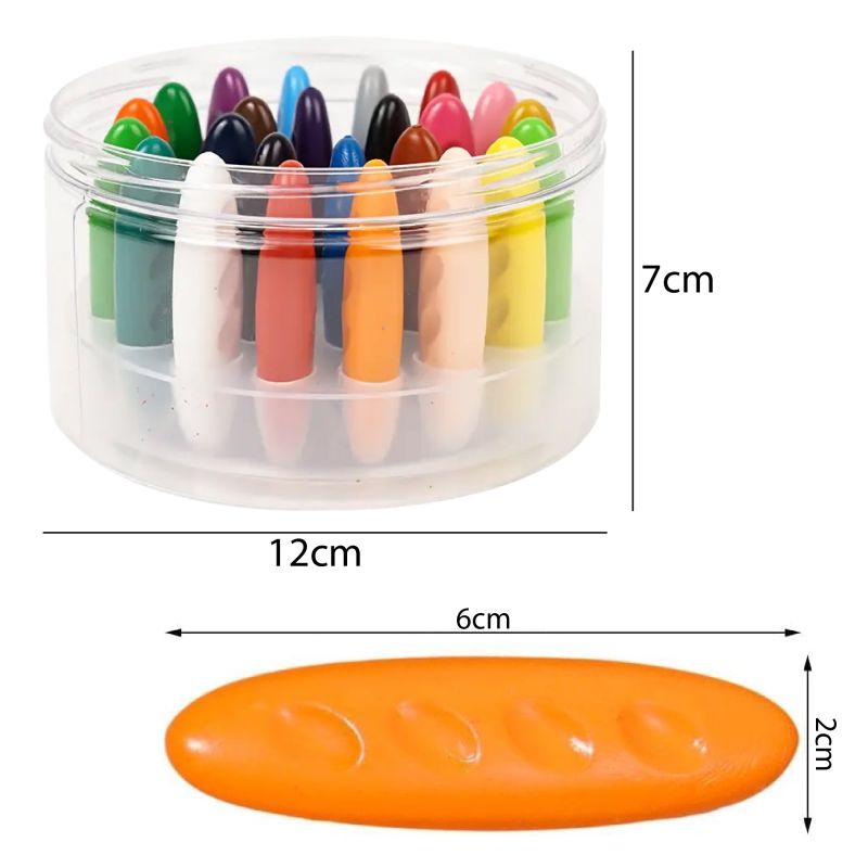 Comprar Set 24 Crayones Cera No Toxicos Lavables en Electroshopy - Ángulo 3